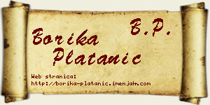 Borika Platanić vizit kartica